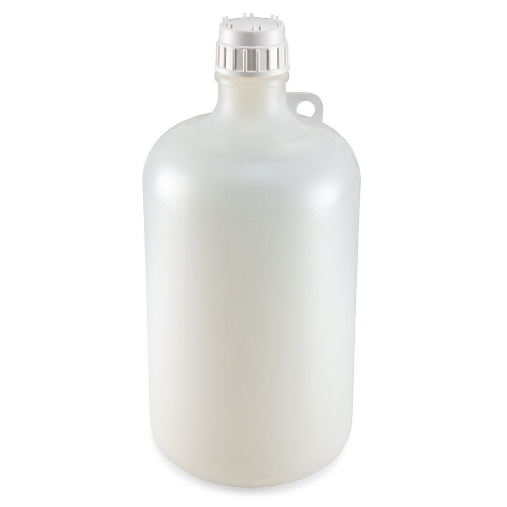 Globe Scientific Bottle, Narrow Mouth, PP Bottle, Attached PP Screw Cap, 8 Litres (2 Gallons) Image